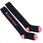 [ не использовался товар ] Samantha Thavasa UNDER25 колено гольфы темно-синий × розовый Heart .... Logo женский Golf одежда Samantha Thavasa