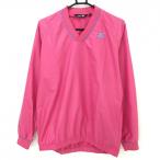 [ очень красивый товар ] Mizuno Golf s need розовый × голубой Logo .... шея * манжеты линия мужской L Golf одежда MIZUNO