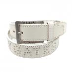  Pearly Gates ремень белый Logo заклепки женский Golf одежда PEARLY GATES