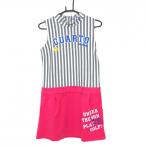 k Alto united безрукавка One-piece белый × серый × розовый верхняя часть полоса женский L Golf одежда CUARTO UNITED