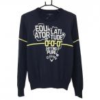  Callaway свитер темно-синий × белый линия желтый шерсть . вязаный женский L Golf одежда Callaway