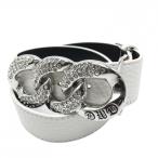 [ прекрасный товар ] Dance With Dragon верх тип ремень белый серебряный пряжка стразы женский Golf одежда Dance With Dragon