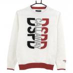  Callaway свитер белый × красный передний Logo вязаный шерсть . женский M Golf одежда Callaway