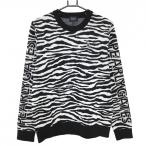 【新品】パーリーゲイツ セーター 黒×白 ゼブラ柄 ウール混 日本製 ニット  メンズ 5(L) ゴルフウェア PEARLY GATES