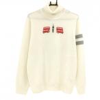 [ прекрасный товар ] тормозные колодки ba колено ta-toru свитер белый × серый кашемир . рукав 2 линия вязаный мужской 5(L) Golf одежда MASTER BUNNY EDITION