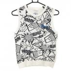 [ прекрасный товар ] Fitch . Golf ×Wacky Races вязаный лучший белый × чёрный передний общий рисунок женский M Golf одежда FICCE GOLF