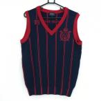 [ очень красивый товар ] Pearly Gates вязаный лучший темно-синий × красный полоса шерсть 100% V шея мужской 5(L) Golf одежда PEARLY GATES