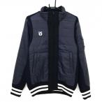 【美品】パーリーゲイツ 中綿ニットジャケット ネイビー×白 羊毛混  メンズ 5(L) ゴルフウェア PEARLY GATES