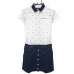  Callaway короткий рукав Polo One-piece белый × темно-синий общий рисунок юбка часть животное земля узор женский M Golf одежда Callaway