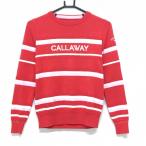 [ прекрасный товар ] Callaway свитер красный × белый окантовка часть вмятина выпуклость плетеный вязаный женский S Golf одежда Callaway