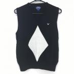 [ прекрасный товар ] Callaway вязаный лучший чёрный Logo ....V шея шерсть . женский L Golf одежда Callaway