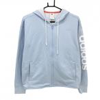  Adidas Zip Parker голубой × белый Logo .... рукав принт женский L Golf одежда adidas