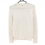 [ очень красивый товар ] Callaway свитер белый кабель плетеный кашемир 100% женский M Golf одежда Callaway