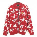 [ прекрасный товар ] громкий мышь вязаный жакет красный × белый звезда рисунок стрельба Star подкладка есть мужской XL Golf одежда LOUDMOUTH