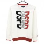  Callaway свитер белый × красный передний Logo шерсть . женский L Golf одежда Callaway