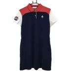  Munsingwear одежда короткий рукав Polo One-piece темно-синий × белый × красный b locking нашивка женский LL Golf одежда Munsingwear