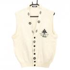  Honma вязаный лучший слоновая кость Logo .... шерсть 100% передний кнопка мужской L Golf одежда HONMA