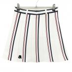 [ очень красивый товар ]aruchibio вязаный юбка белый × темно-синий × красный полоса талия резина кромка Logo женский 38(M) Golf одежда archivio