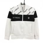 V12 жакет блузон белый × чёрный верхняя часть Британия знак Logo рисунок картон вязаный способ двойной Zip женский 0(S) Golf одежда V12