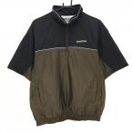 [ прекрасный товар ] Tour Stage короткий рукав с хлопком блузон Brown × чёрный половина Zip Logo .... мужской L Golf одежда TOURSTAGE
