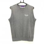  Beams Golf вязаный лучший . серый × белый . Logo кашемир . мужской XL Golf одежда BEAMS GOLF