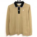 [ прекрасный товар ] Le Coq Golf воротник имеется свитер светло-коричневый × чёрный Logo .... женский L Golf одежда 2024 год модели le coq sportif