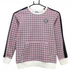ジャックバニー トレーナー ピンク×黒 チェック 裏起毛 ジュニア・キッズ 140 ゴルフウェア Jack Bunny