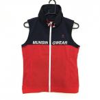 [ очень красивый товар ] Munsingwear одежда внешний лучший красный × темно-синий шея draw код подкладка сетка женский M Golf одежда Munsingwear