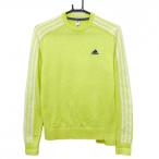 [ прекрасный товар ] Adidas свитер желтый × белый рукав 3 линия шерсть . вязаный женский M Golf одежда adidas