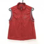 [ прекрасный товар ] Munsingwear одежда внешний лучший красный . Logo принт подкладка имеется женский M Golf одежда Munsingwear