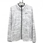  Oacley Zip Parker белый × светло-серый общий рисунок мужской XL Golf одежда Oakley