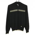 アディダスハイネックセーター黒×ラ...