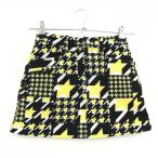 【超美品】ジャックバニー スカート 黒×イエロー×白 千鳥格子 裏起毛 ジュニア・キッズ 120 ゴルフウェア サンプル品 Jack Bunny