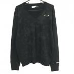 [ прекрасный товар ] Oacley свитер чёрный передний . примерно общий рисунок V шея шерсть . вязаный мужской XL Golf одежда Oakley