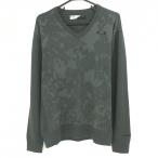  Oacley свитер серый передний . примерно общий рисунок V шея шерсть . вязаный мужской XL Golf одежда Oakley