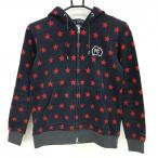  Pearly Gates Zip Parker темно-синий × красный звезда рисунок блузон обратная сторона мельчайший ворсистый женский 0(S) Golf одежда PEARLY GATES