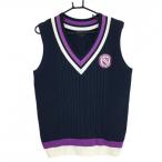 [ очень красивый товар ] Pearly Gates вязаный лучший темно-синий кабель плетеный V шея мужской 5(L) Golf одежда PEARLY GATES