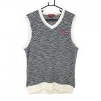 [ очень красивый товар ] Callaway red label вязаный лучший белый × темно-синий общий рисунок лен . мужской LL Golf одежда Callaway