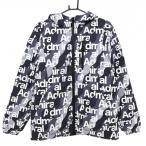  Admiral с капюшоном с хлопком жакет темно-синий серия × белый Британия знак Logo общий рисунок двойной Zip мужской M Golf одежда Admiral