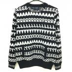 [ очень красивый товар ] Pearly Gates свитер темный темно-синий × белый рисунок окантовка подкладка есть шерсть . вязаный женский 1(M) Golf одежда PEARLY GATES