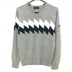  Titleist свитер серый × белый × темно-синий V шея gi The gi The мужской M Golf одежда TITLEIST