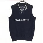  Pearly Gates вязаный лучший темно-синий × белый передний Logo подкладка есть тепловое хранение мужской 5(L) Golf одежда 2024 год модели PEARLY GATES