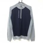  foot Joy необычность материалы с высоким воротником свитер темно-синий × свет . серый вязаный шерсть . половина Zip мужской L Golf одежда FootJoy