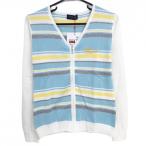 [ новый товар ] Kiss on The зеленый вязаный кардиган голубой × белый × желтый женский 3(L) Golf одежда kiss on the green