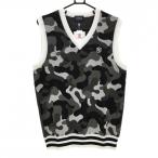 [ новый товар ] Pearly Gates вязаный лучший хаки серия × серый × чёрный камуфляж камуфляж V шея мужской 5(L) Golf одежда PEARLY GATES