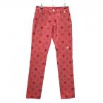 ルコックゴルフパンツレッド総柄スト...