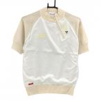 [ очень красивый товар ] Le Coq Golf короткий рукав необычность материалы блузон бежевый . примерно необычность материалы Logo .... половина Zip женский M Golf одежда le coq sportif