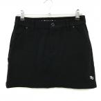 【美品】パーリーゲイツ スカート 黒 ストレッチ サイドロゴ  レディース 1(M) ゴルフウェア PEARLY GATES