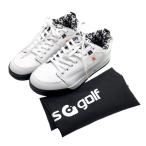 【超美品】グラビスゴルフ ゴルフシューズ 白×黒 15910 スパイクレス 収納袋付 メンズ 27.0 ゴルフウェア GRAVIS GOLF