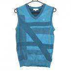 [ очень красивый товар ] Calvin Klein Golf вязаный лучший зеленый голубой общий рисунок . Logo V шея женский M Golf одежда Calvin Klein